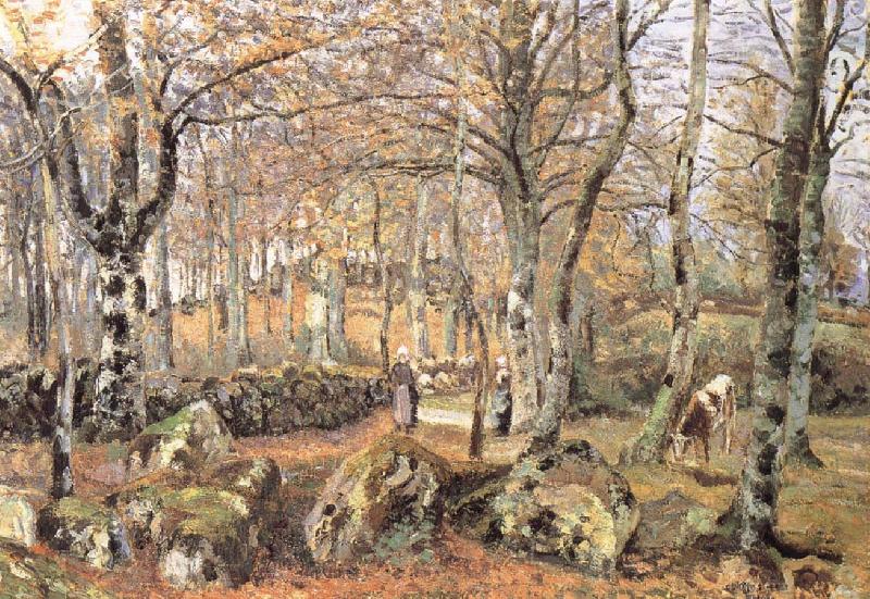 Camille Pissarro There are rock scenery Germany oil painting art